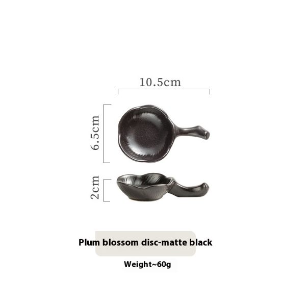 Household Ceramic Plum Hand Soy Sauce With Handle Saucer Dish - Image 8