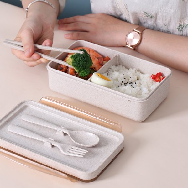 Squared Box With Wheat Colored Fork And Spoon Chopsticks - Image 5