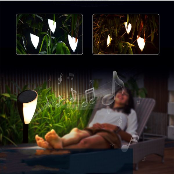 Solar Led Warm White Two-Color Acousto-Optic Lawn Lamp - Image 3