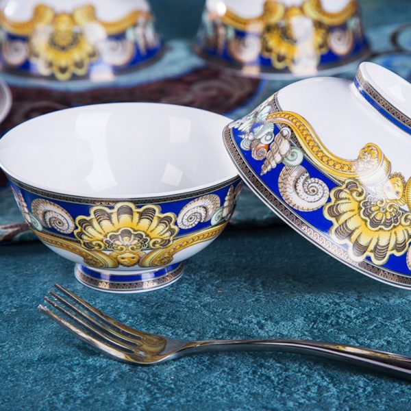 Chinese Style Enamel Bowl And Tableware Set - Image 2