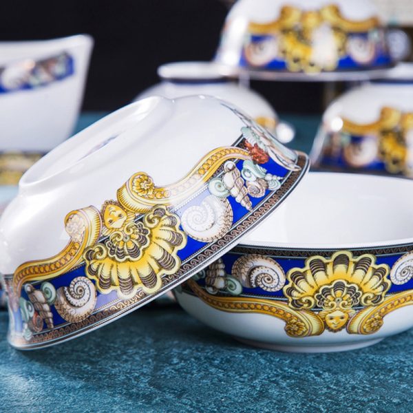 Chinese Style Enamel Bowl And Tableware Set