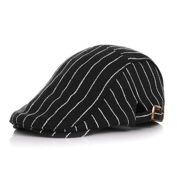 Baby's Striped Cap With Tweed In Spring And Autumn And Winter - Image 2