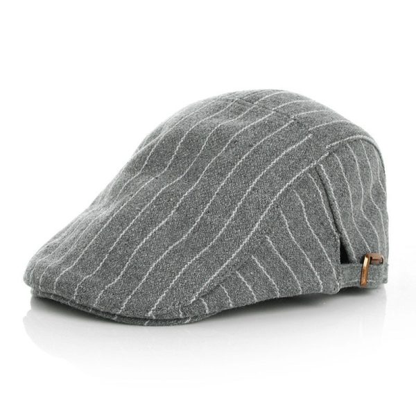 Baby's Striped Cap With Tweed In Spring And Autumn And Winter - Image 4