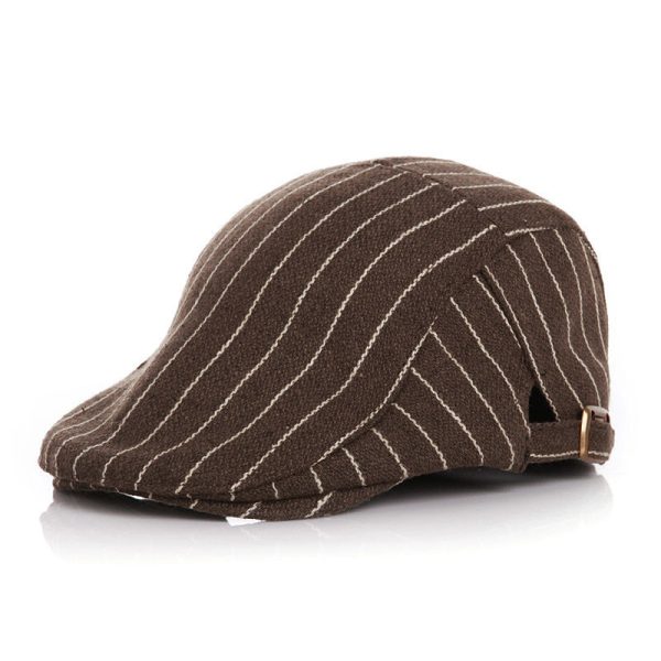 Baby's Striped Cap With Tweed In Spring And Autumn And Winter - Image 3