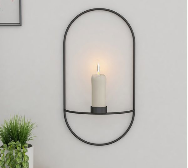3D Metal Candle Holder Geometric Round Candlestick Wall Mounted Crafts Wedding Table Home Deco Party Festival Decoration Gifts - Image 3