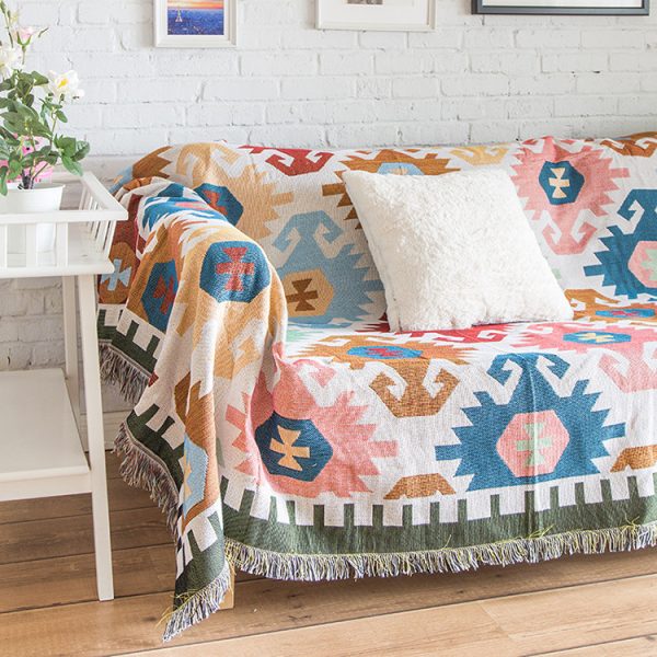 Sofa Cushion Blanket Cushion Sofa Towel Retro Sofa Knitted Blanket - Image 2