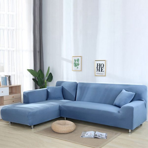 L-Shaped Sofa Solid Color High Elastic All-Inclusive Sofa Cover - Image 7