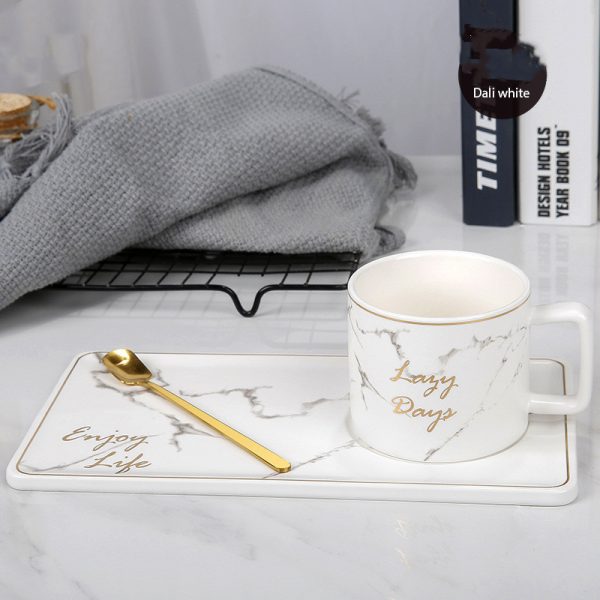 Marble Grain Ceramic Coffee Mug Set Outline In Gold Business Office Milk Tea Cup Tumbler Creative European Mugs for Gift - Image 4