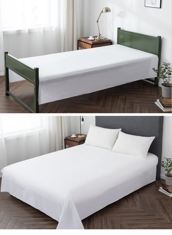 Standard White Bed Pure White Bed Sheet Cotton Single Bed Sheet - Image 5