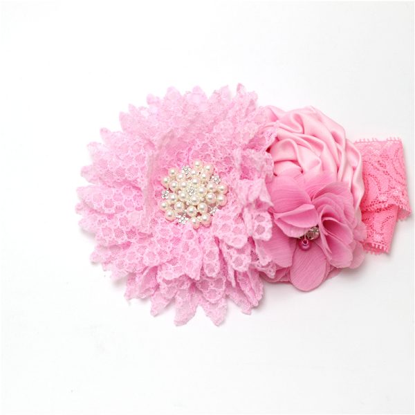 Children's Hair Ribbon Chiffon Rose In Color - Image 4