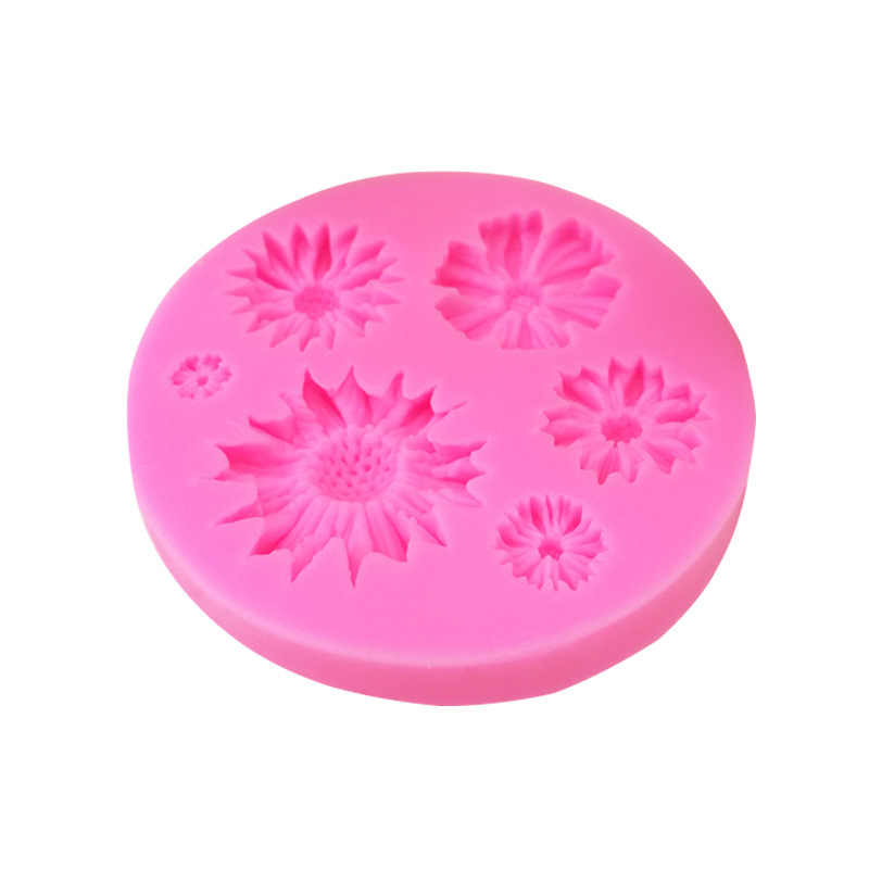 Daisy Sun Flower Sunflower Chrysanthemum Fondant Silicone Mold Diy Chocolate Cake Mold