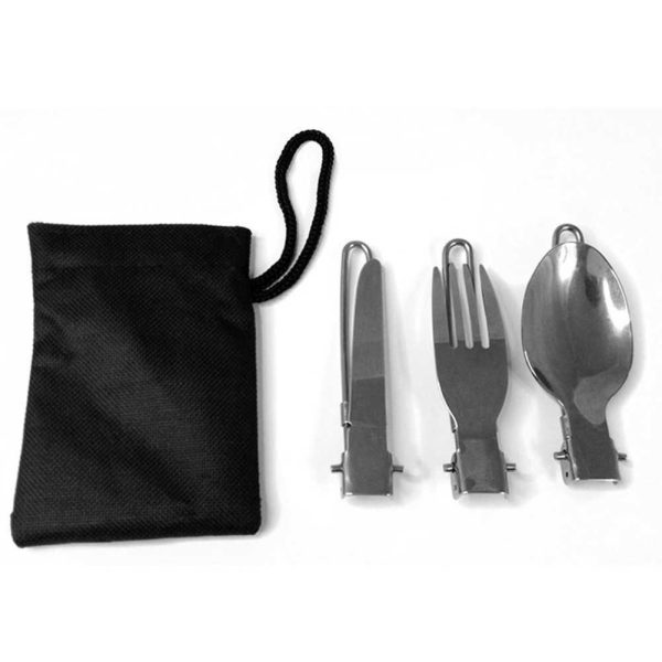 3pcs Set Folding Picnic Traveling Hiking Camping Cutlery Ute - Image 5