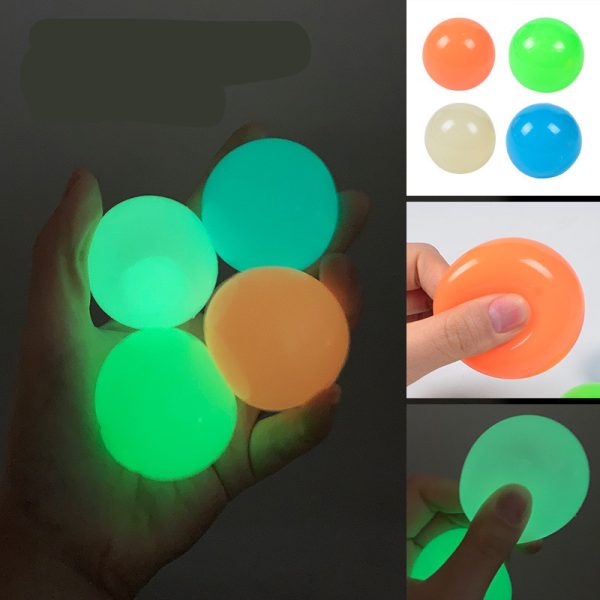 The Same Luminous Ceiling Ball Vibrato Fluorescent Sticky Target Ball Children's Sticky Wall Ball - Image 3