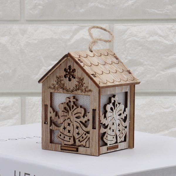 Creative Small Wooden House Christmas Decorations - Image 2