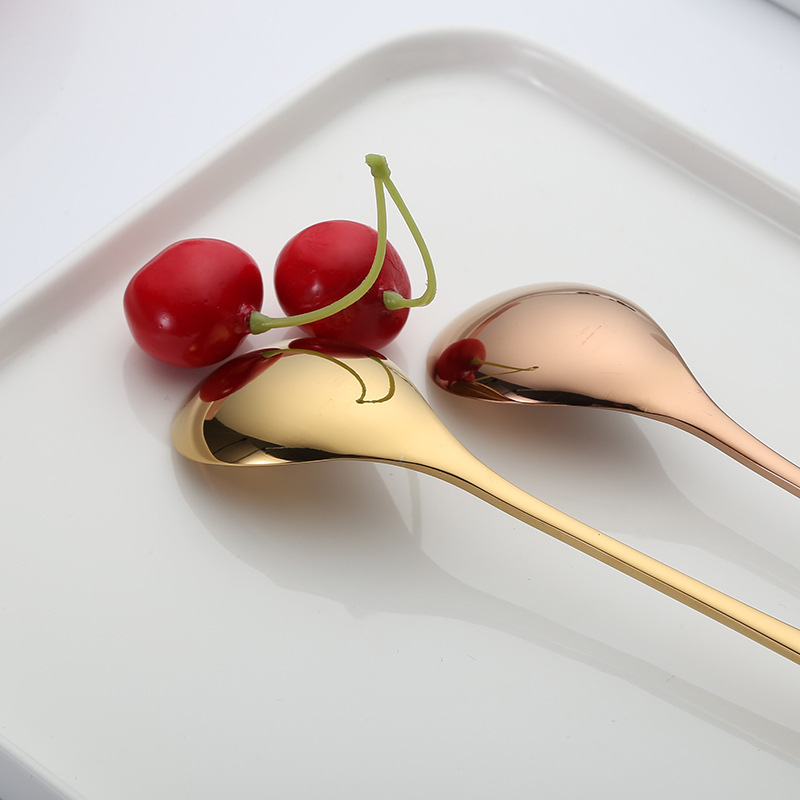 Stainless Steel Surface Bright Long Handle Mixing Spoon