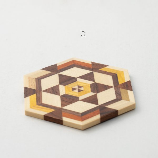 Natural Solid Wood Hexagonal Household Retro Coaster Saucer - Image 6