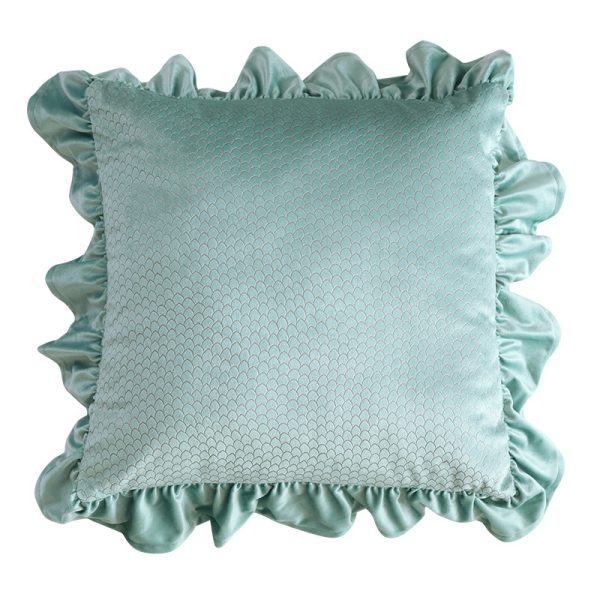 Jacquard Ruffle Cushion Cover Velvet Sofa Cushion Pillow Cover - Image 5