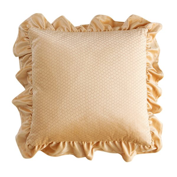 Jacquard Ruffle Cushion Cover Velvet Sofa Cushion Pillow Cover - Image 3