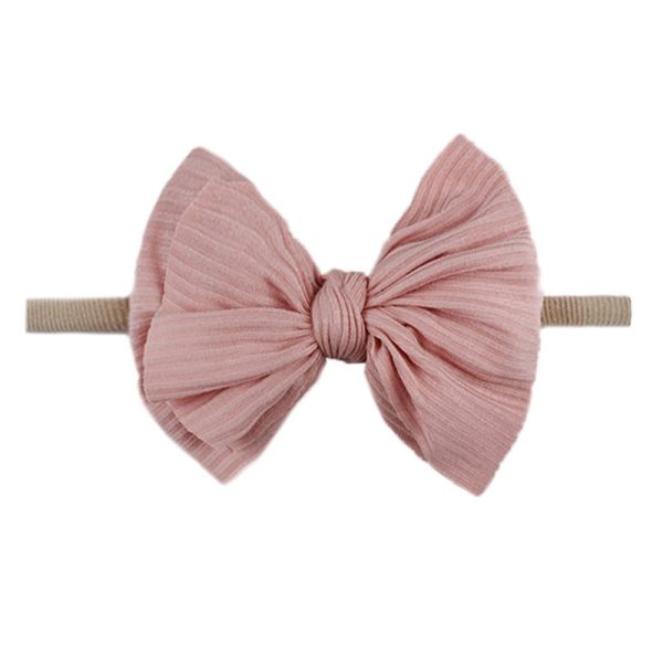 Children's Printed Bowknot Hair Lead Flower Headband - Image 3