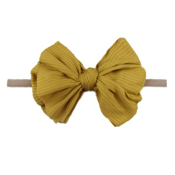 Children's Printed Bowknot Hair Lead Flower Headband - Image 10