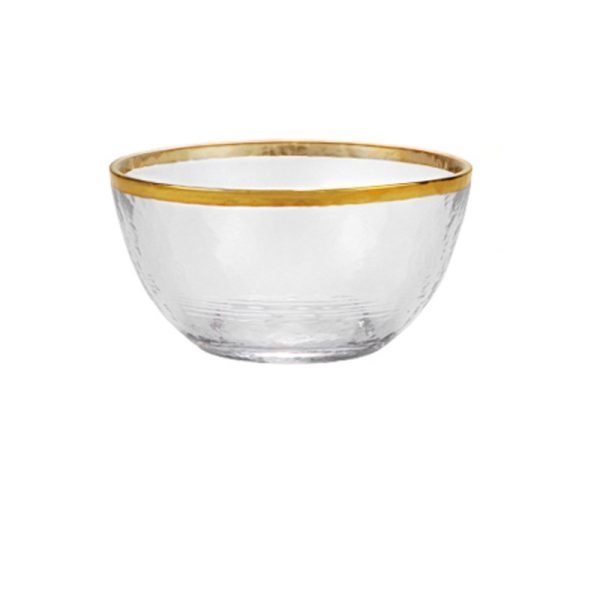 Glass Plate Plating Gilt Rim Dishes And Salad Bowls - Image 8