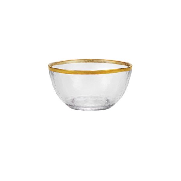 Glass Plate Plating Gilt Rim Dishes And Salad Bowls - Image 6