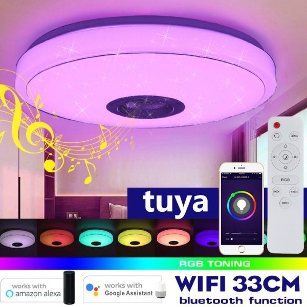 Tuya Wifi Smart Ceiling Light Led Colorful App Remote Control Bluetooth Lamps Alexa Google Home Cross-Border - Image 2