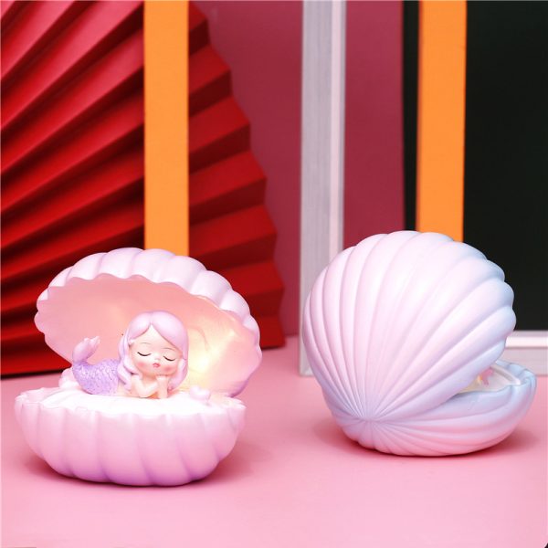 Pearlescent Mermaid Star Lamp Ins Girl Dream Shell Lamp Fairy Decoration Night Light Resin Crafts - Image 3