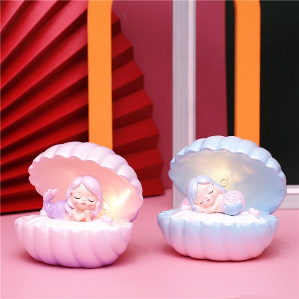 Pearlescent Mermaid Star Lamp Ins Girl Dream Shell Lamp Fairy Decoration Night Light Resin Crafts - Image 6