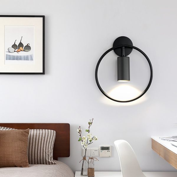 Nordic Minimalist Ring Wall Lamp Post-Modern Bedroom Bedside Creative Staircase Aisle Porch Corridor Wall Spotlight - Image 5