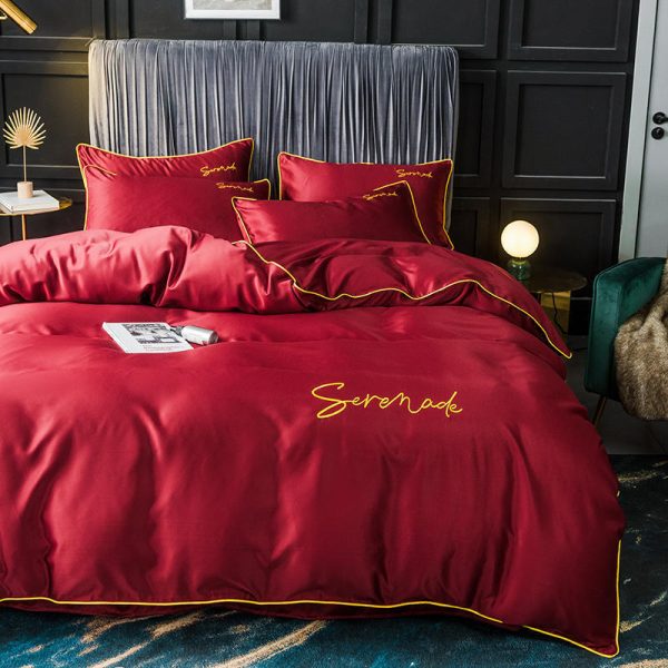 New Serenade Washed Silk Four-Piece Bedding Set Of Four-Piece Bed Linen - Image 6
