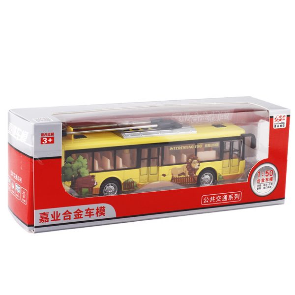 Single Section Tram Bus Simulation Car Model Children's Alloy Toy Bus - Image 2