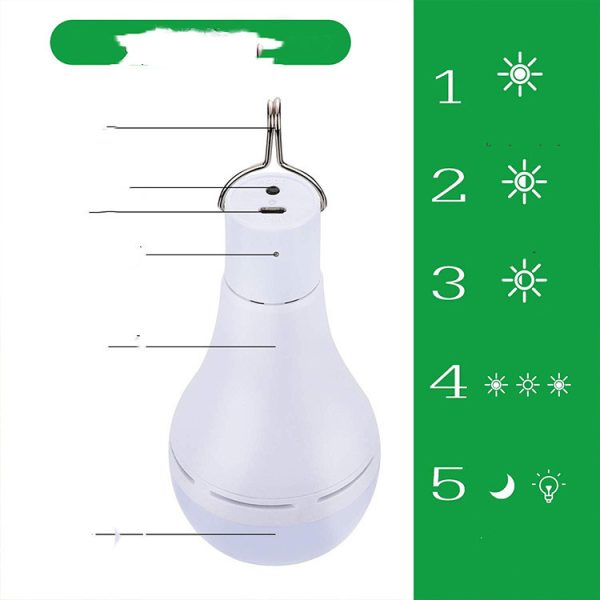 Solar Rechargeable Bulbs Night Market Lights Stand Lights Tent Lights LED Power Outage Emergency Lights - Image 3