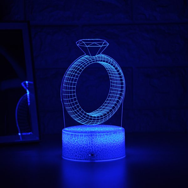 3D LED Night Light With Diamond Ring - Image 5