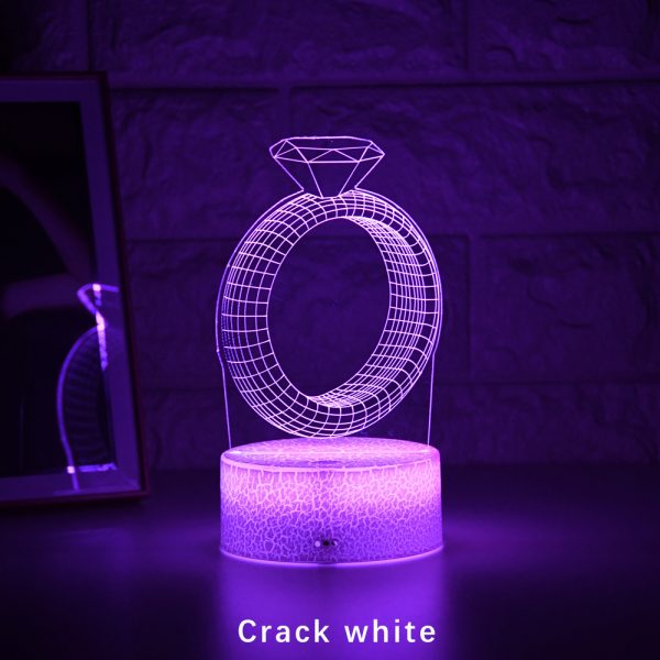 3D LED Night Light With Diamond Ring - Image 3