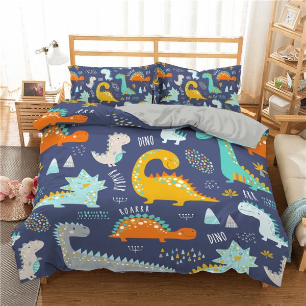 3D Digital Printing Cartoon Bedding Three-Piece Bedding Quilt Cover Pillowcase - Image 3