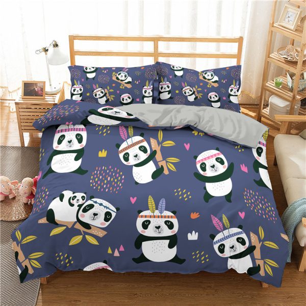 3D Digital Printing Cartoon Bedding Three-Piece Bedding Quilt Cover Pillowcase - Image 4