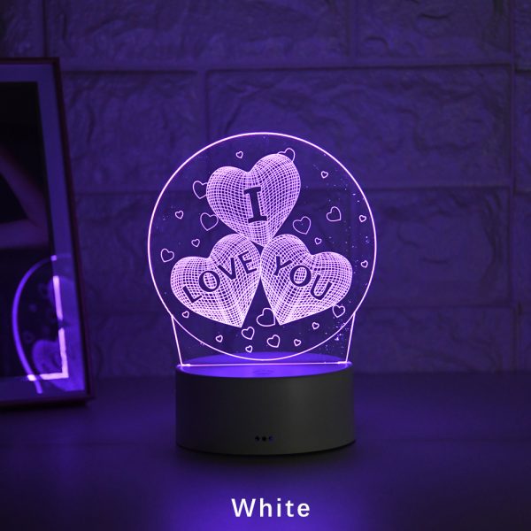 3D Night Light Led Table Lamp Lover Show Love Gift Room Decoration Mini Table Lamp - Image 4
