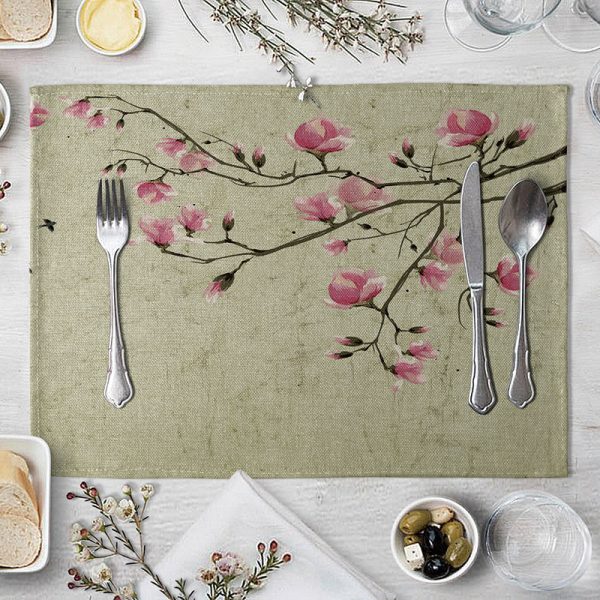 Flower Placemat For Dining Table Coaster Plum Blossom Home Decoration Accessories - Image 2