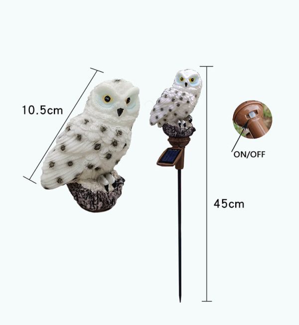 Outdoor Garden LED Solar Owl Ground Plug Light - Image 3