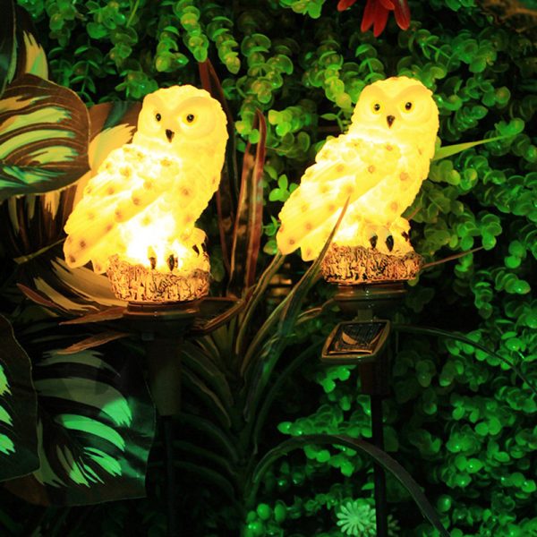 Outdoor Garden LED Solar Owl Ground Plug Light - Image 4