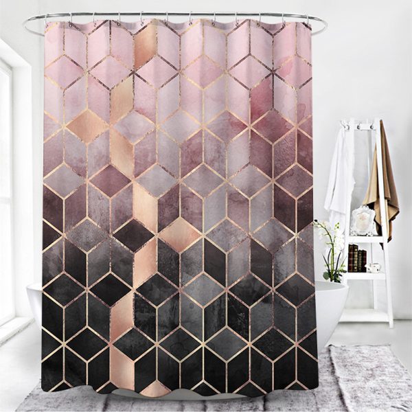 Simple Wind Geometric Pattern Toilet Curtain - Image 3