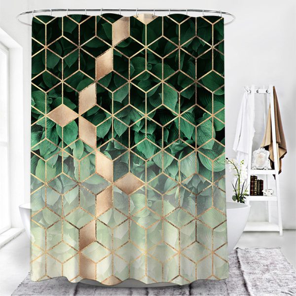 Simple Wind Geometric Pattern Toilet Curtain - Image 5