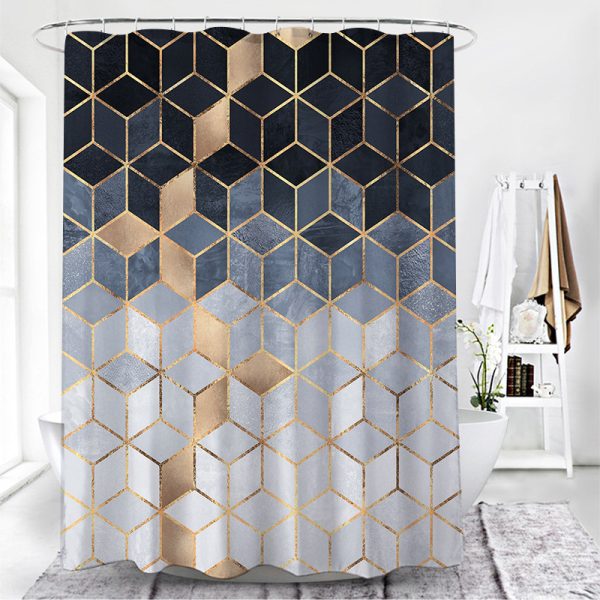 Simple Wind Geometric Pattern Toilet Curtain - Image 4