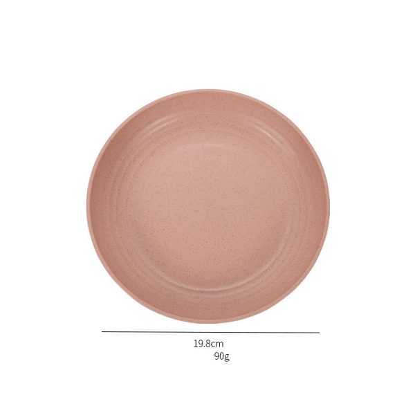 Wheat Straw Cutlery Round Environmentally Friendly Anti-drop Disc Meal Dish Multi-color - Image 5