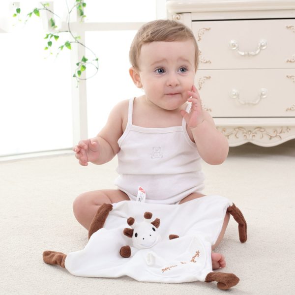 Newborn Baby Deer Saliva Towel Baby Animal Sleep With Comfort Towel Plush Toy Manufacturer Wholesale - Image 4