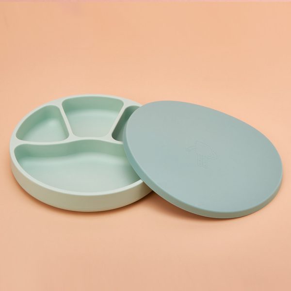 Silicone Dinner Plate Suction Cup Type Food Supplement Bowl With Lid - Image 3