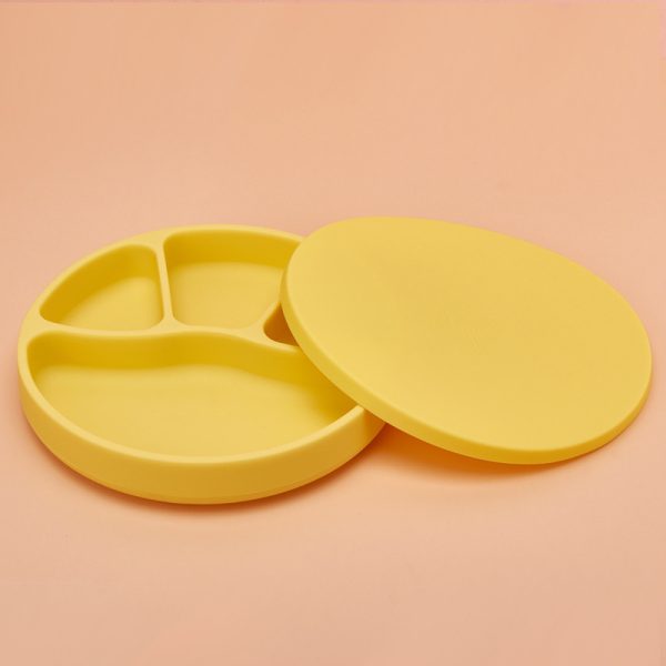 Silicone Dinner Plate Suction Cup Type Food Supplement Bowl With Lid - Image 4