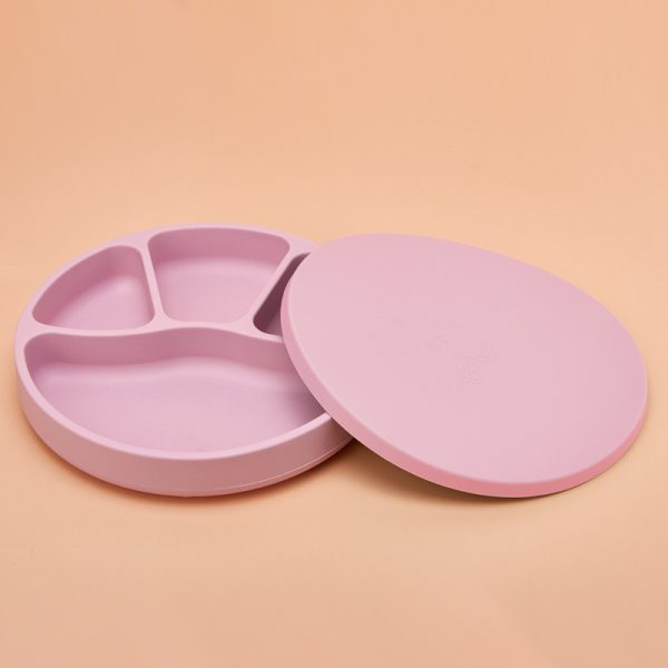 Silicone Dinner Plate Suction Cup Type Food Supplement Bowl With Lid - Image 5