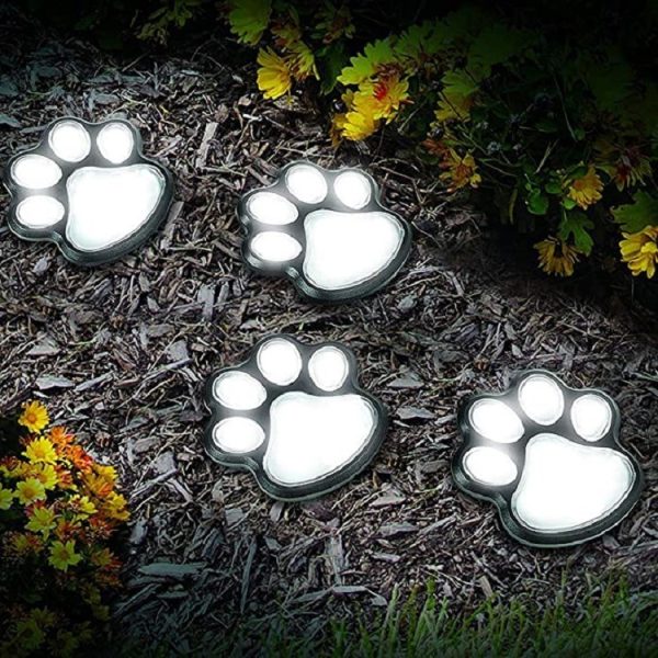 Led Solar Cute Cat Plug In The Ground Light 4 LED Bear Claw Scene Lights - Image 7